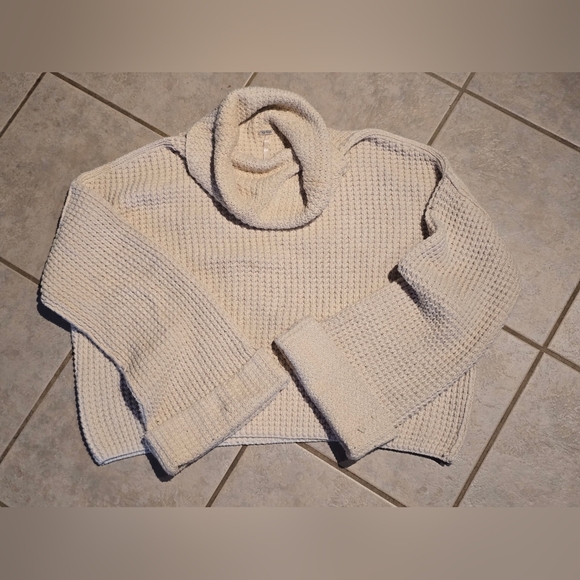 Free People Park City Pullover Cozy Knit Sweater Size Small Oversized Cropped - Picture 2 of 9